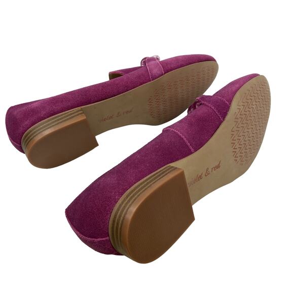 Violet & Red Simone Womens Slip on Purple Leather Loafer Size 6.5 - Picture 6 of 7